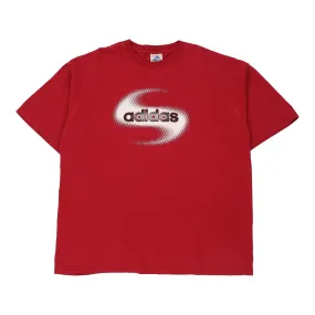 Adidas Spellout T-Shirt - 2XL Red Cotton