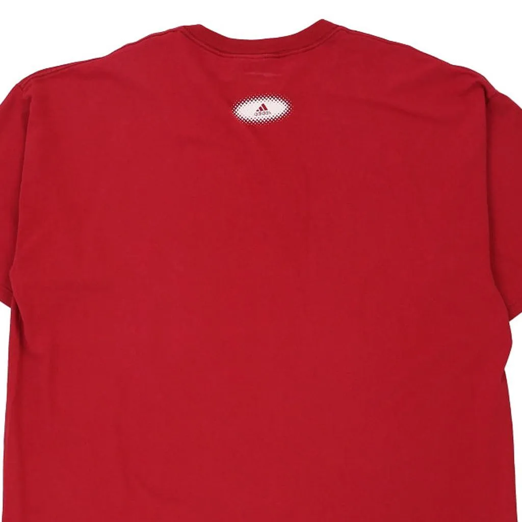 Adidas Spellout T-Shirt - 2XL Red Cotton