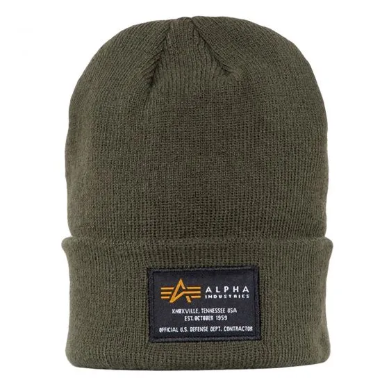 Alpha Industries Crew Green Beanie Hat
