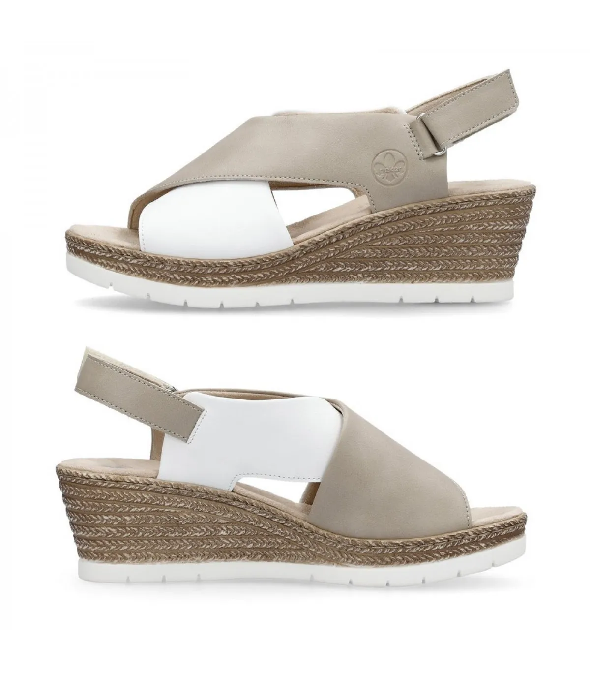 Anatomical Sandal Rieker - White/Cognac 61975-62