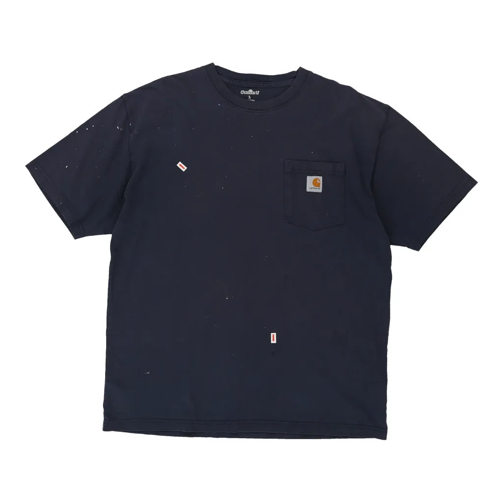 Carhartt T-Shirt - Large Navy Cotton