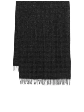 Check Pattern Fringed Scarf