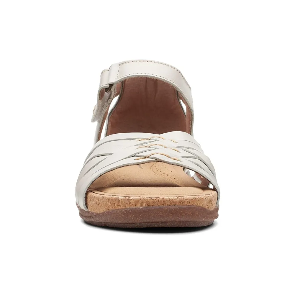 Clarks Roseville Cove White Leather Sandal (Women's)