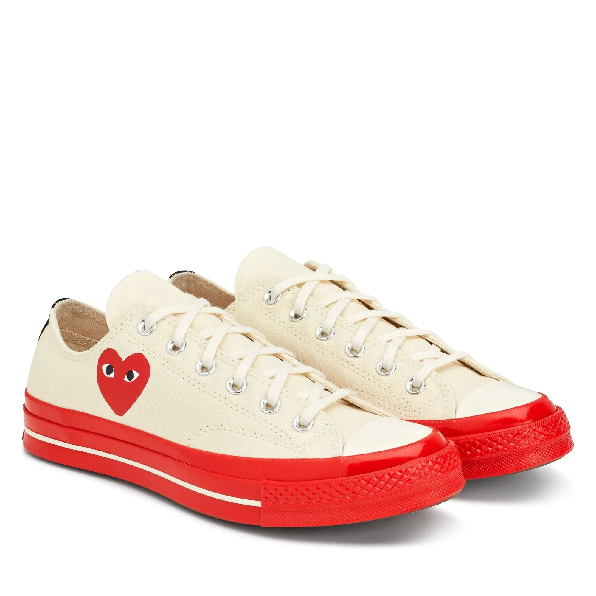 CONVERSE X COMME DES GARCONS PLAY Red Sole Chuck 70 Low Top - White - AZ-K123-001-2
