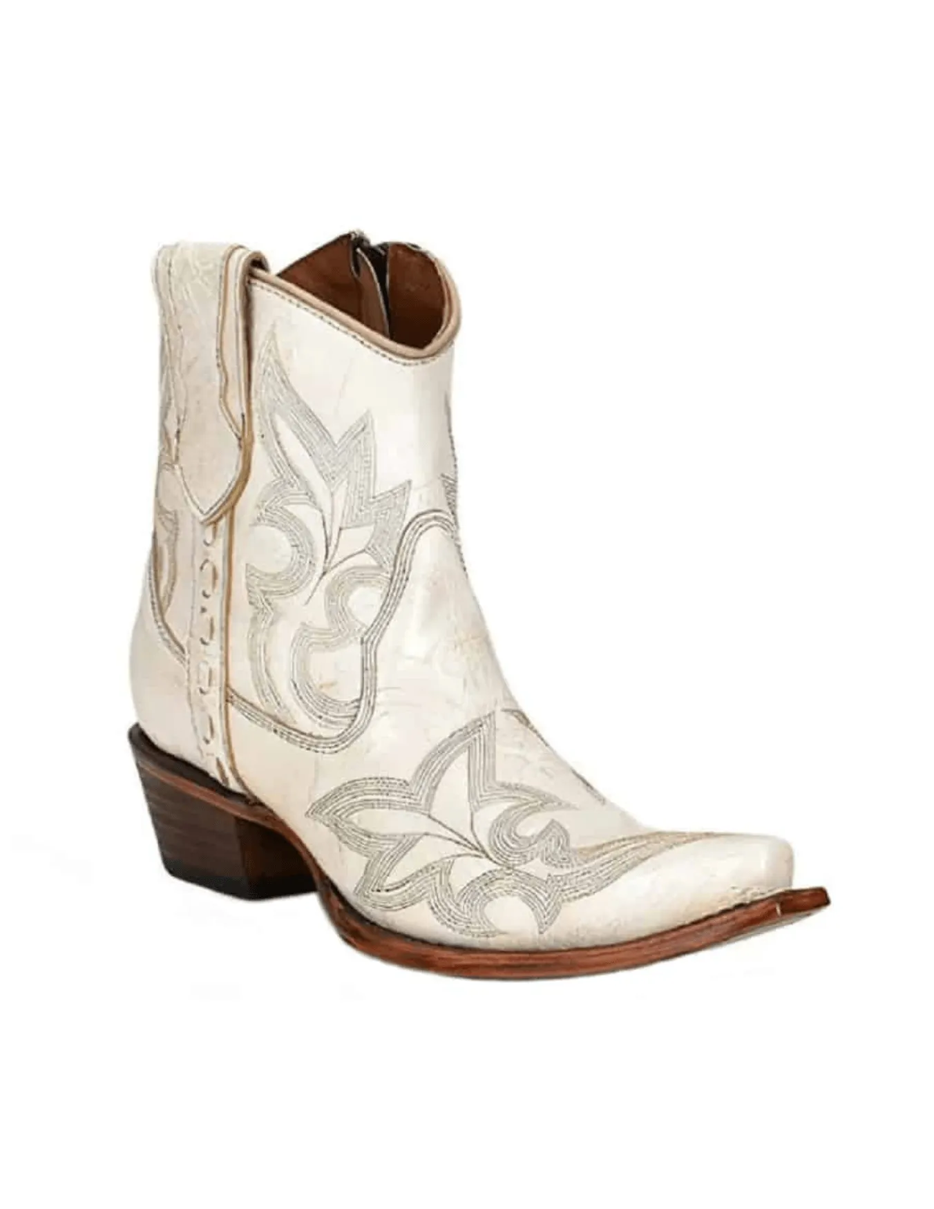 Corral Womens Pearl Embroidery Zipper Ankle Boots