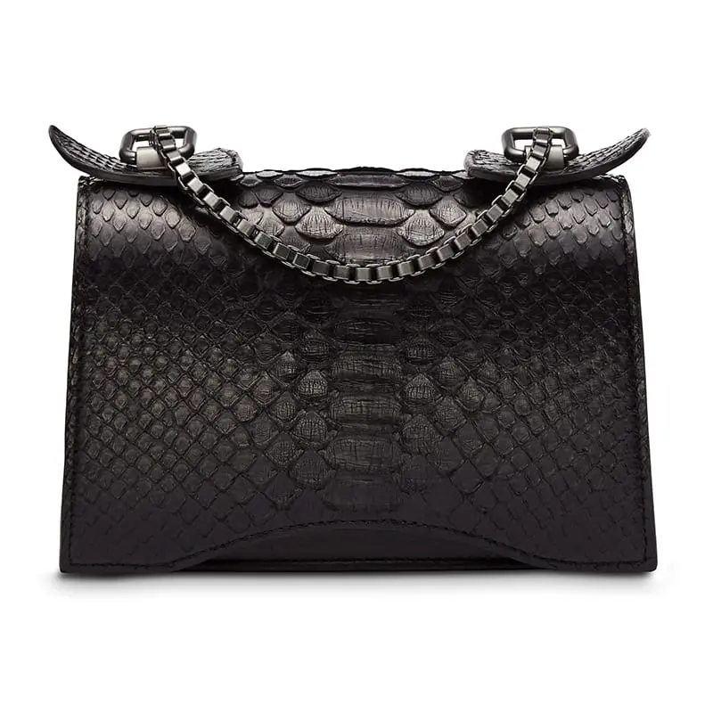 --Diavolino Piccolino Black Snake Leather Shoulder Bag-