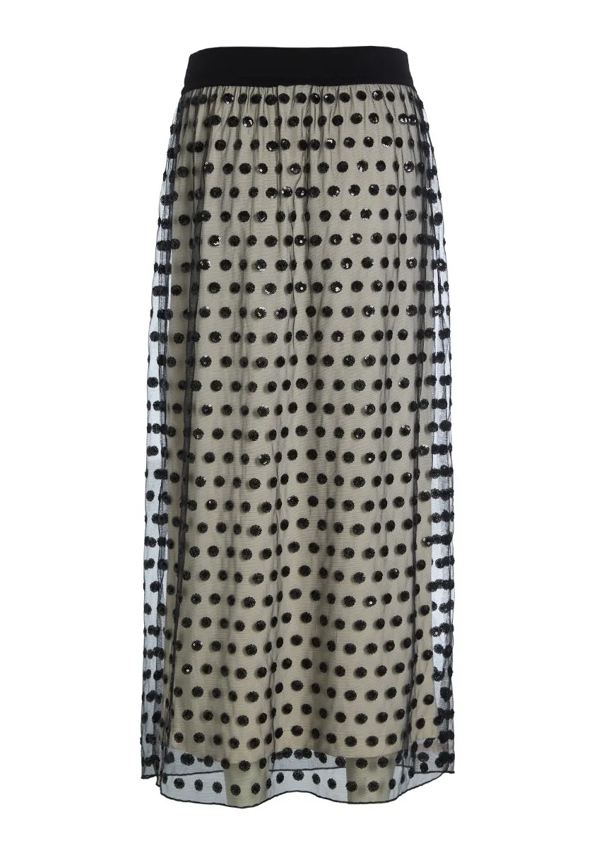 Embroidery mesh skirt