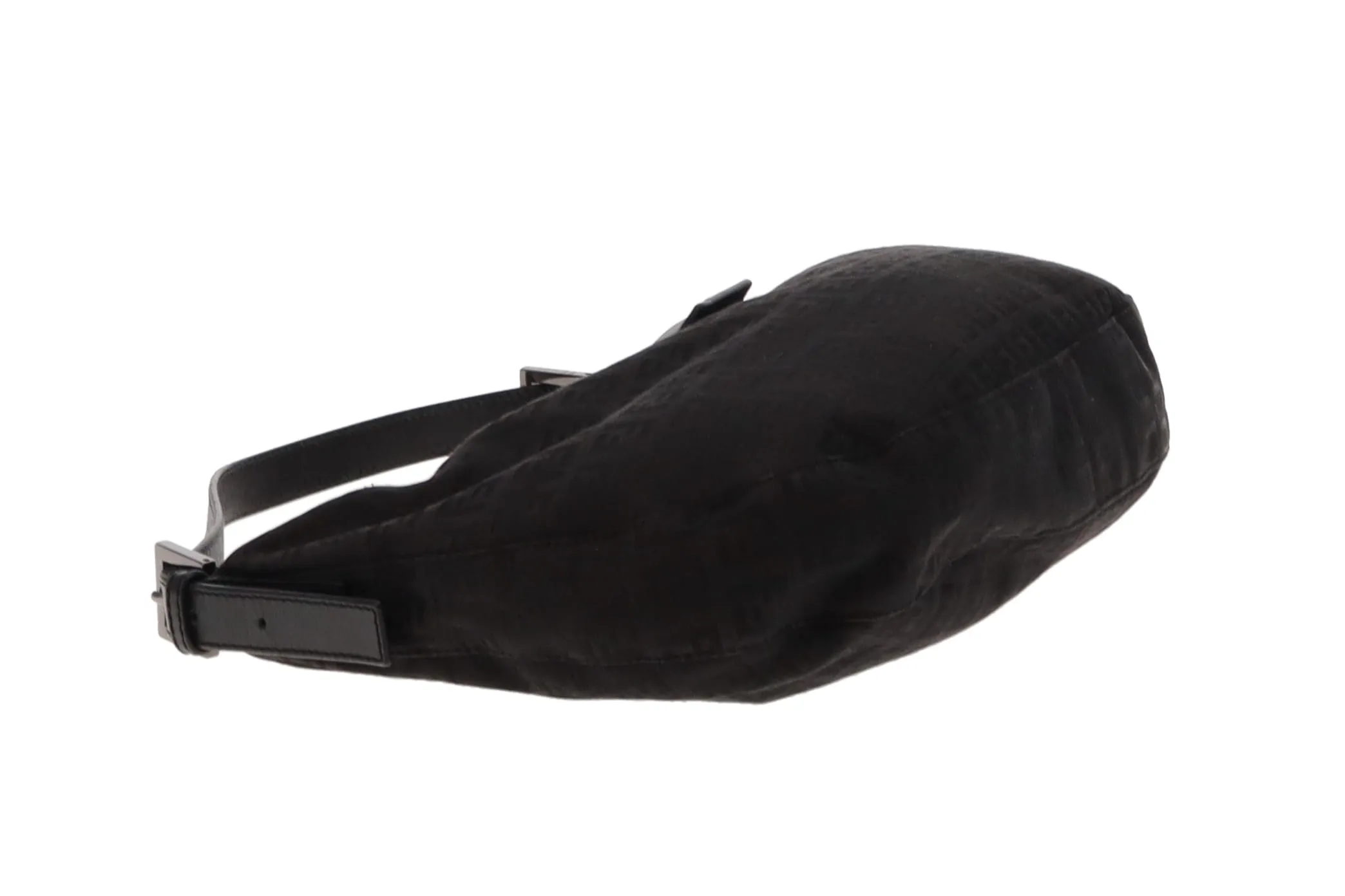 Fendi Black Zucchino Half Moon Shoulder Bag
