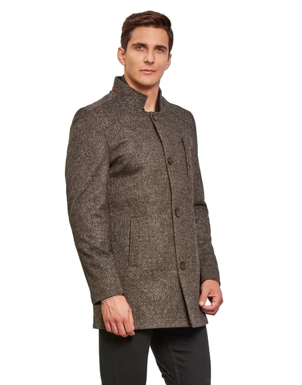 Men Coat Brown Color