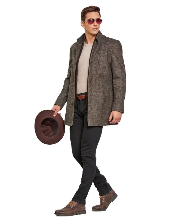 Men Coat Brown Color