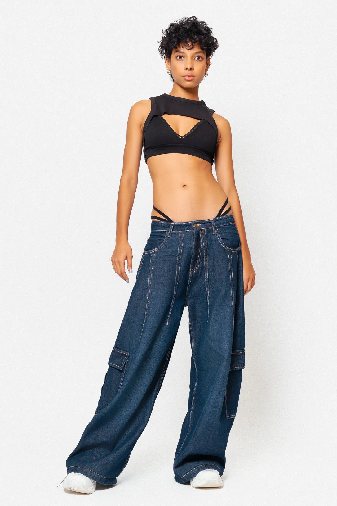 Midnight Dark Baggy Straight Jeans