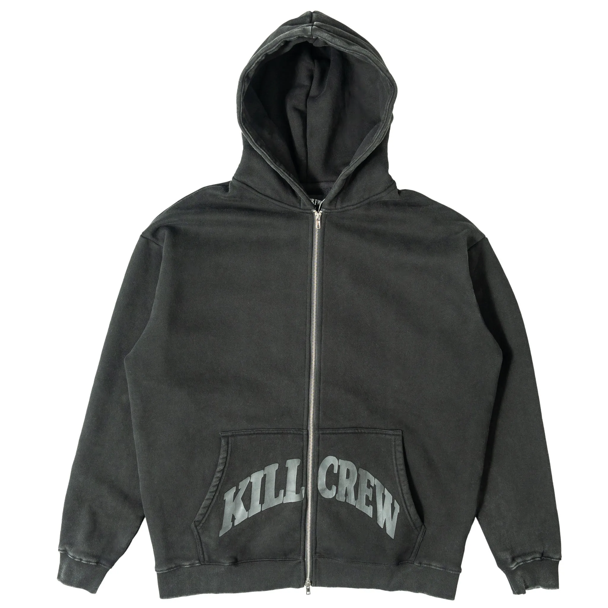 OVERSIZED LUX KILL CREW ZIP UP - BLACKOUT