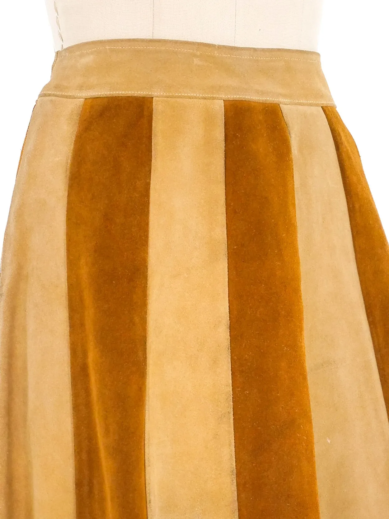 Patchwork Suede Skirt
