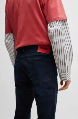 Slim-fit jeans in blue-black stretch denim