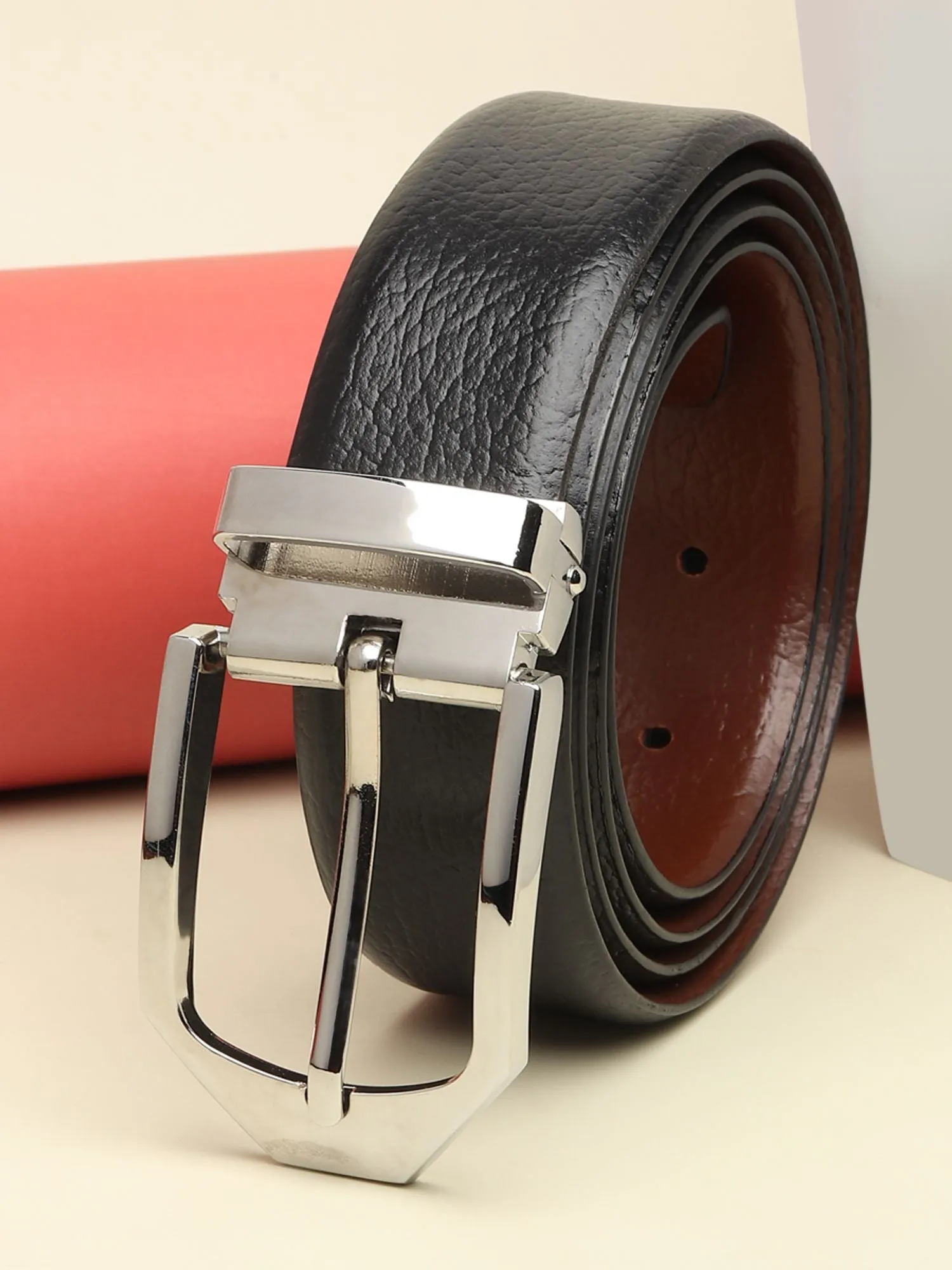 Teakwood Genuine Leather Black Belt