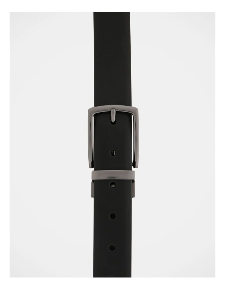 Textured Reversible Belt in Black/Brown