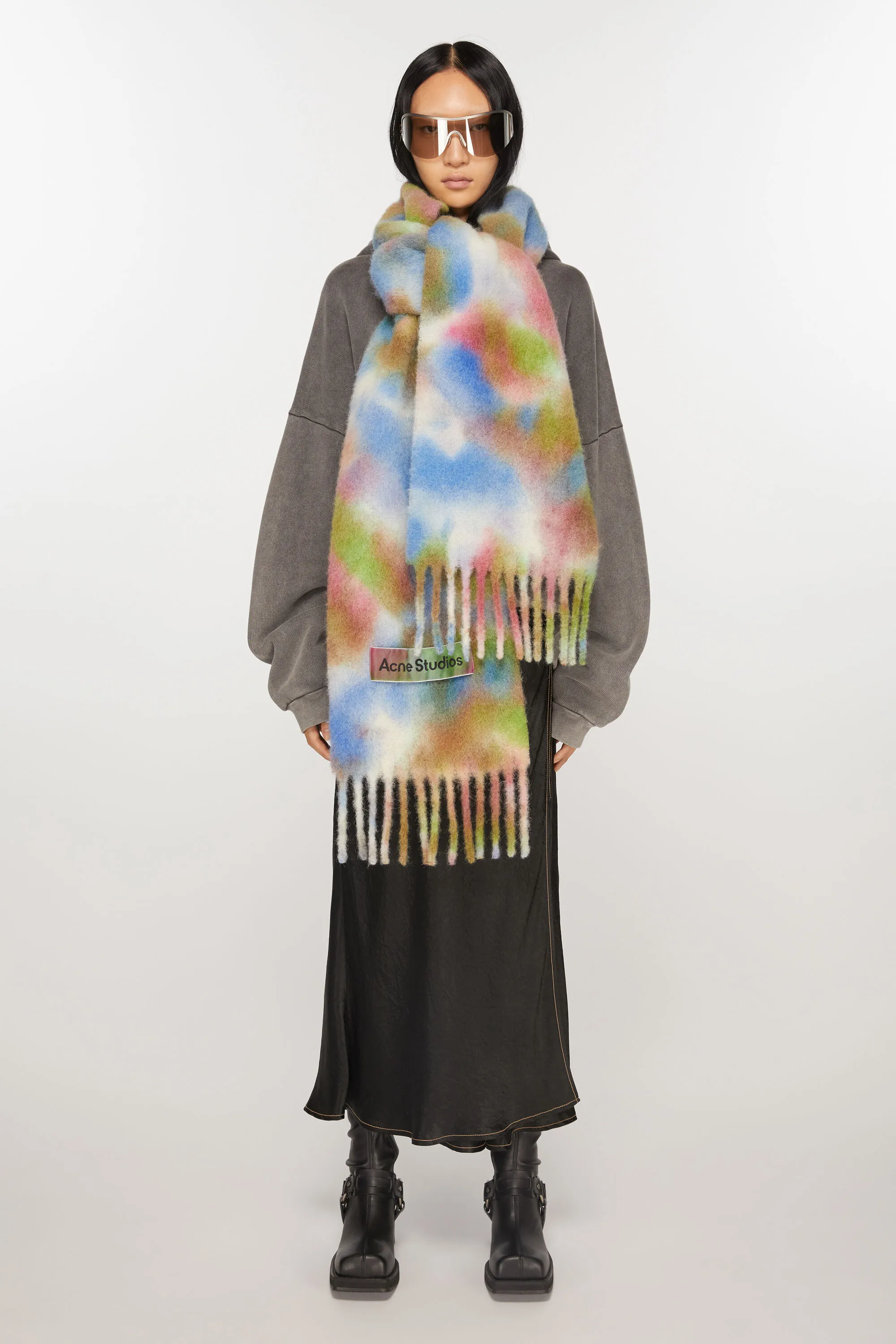 Tie-dye alpaca wool scarf